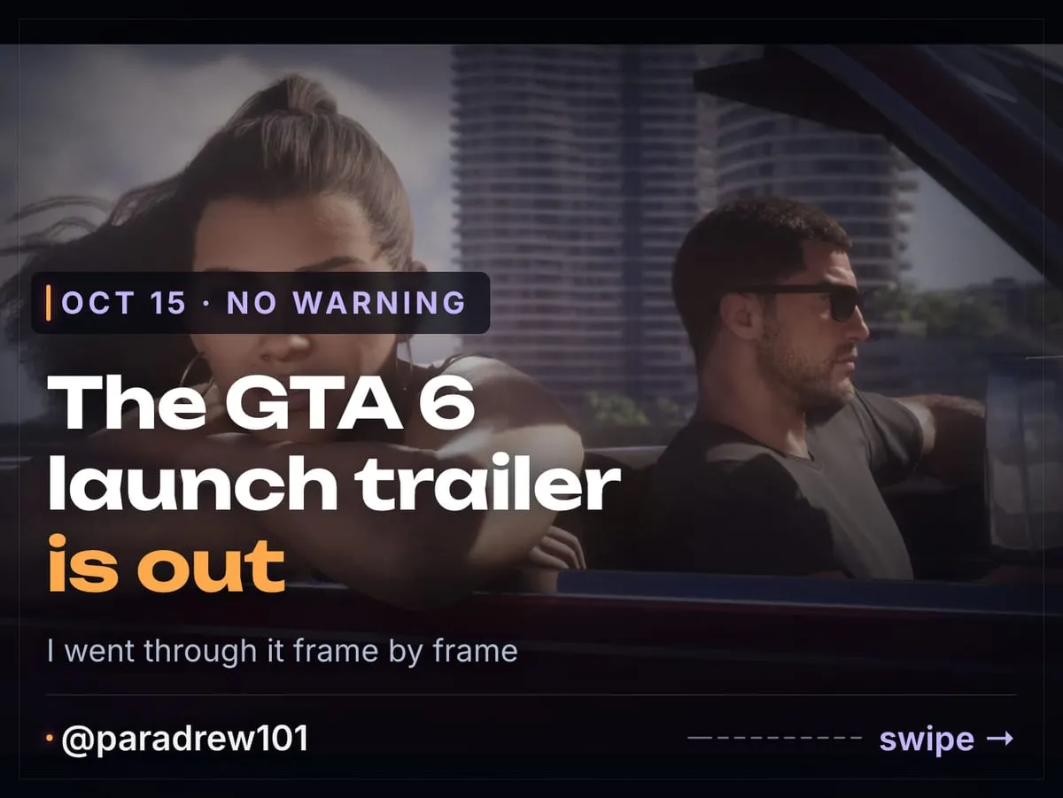 Slide 1 of 10: GTA 6 launch trailer: a frame-by-frame breakdown