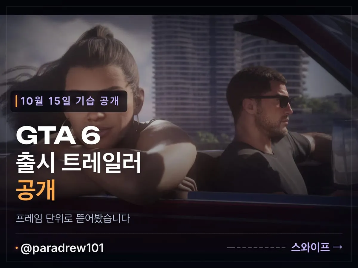 Slide 1 of 10: GTA 6 출시 트레일러: 프레임 단위 분석