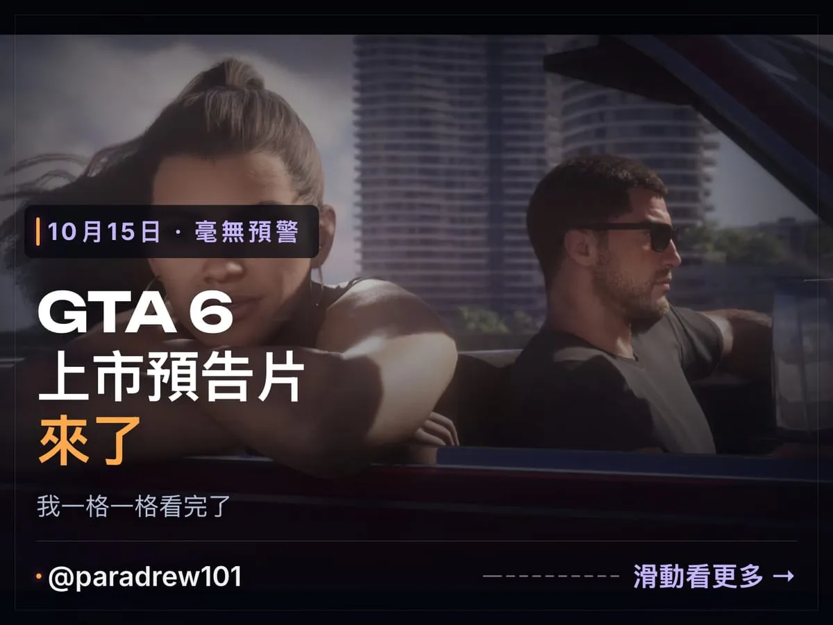 Slide 1 of 10: GTA 6 上市預告片：逐格解析