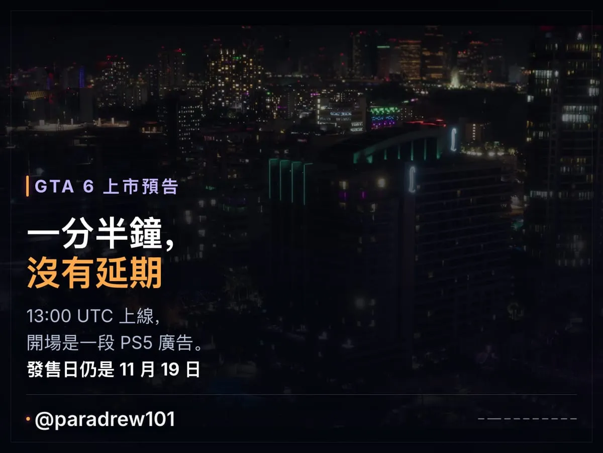 Slide 2 of 10: GTA 6 上市預告片：逐格解析