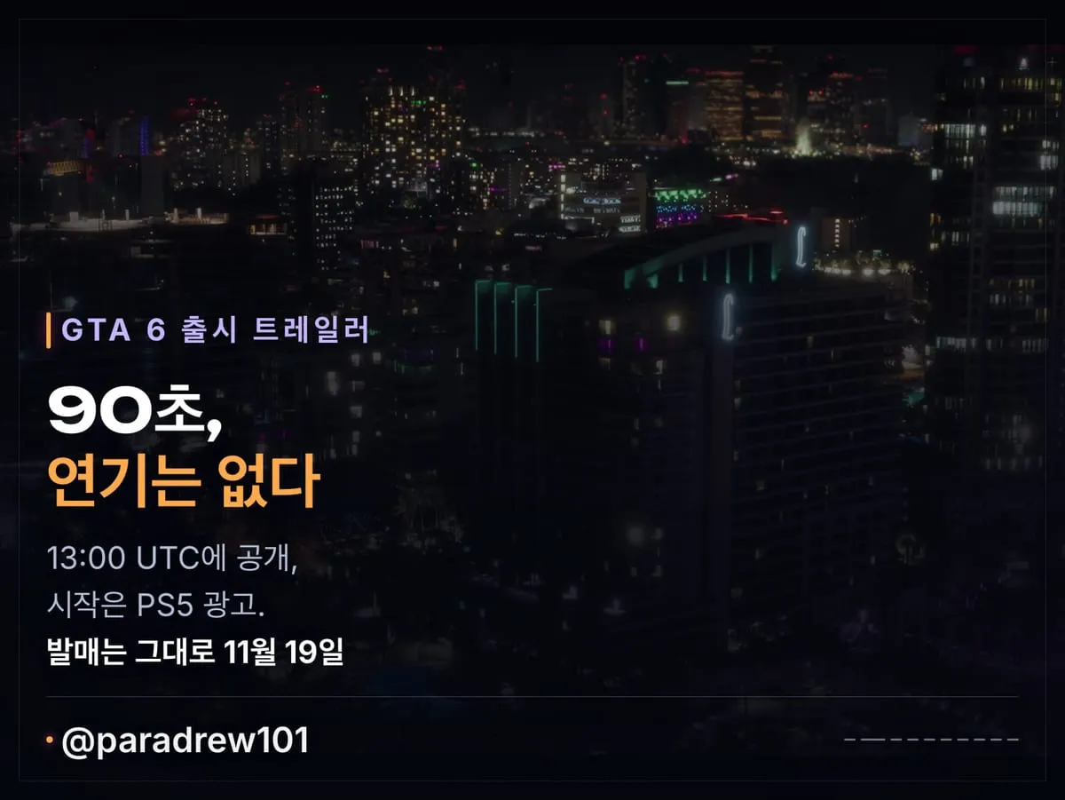 Slide 2 of 10: GTA 6 출시 트레일러: 프레임 단위 분석