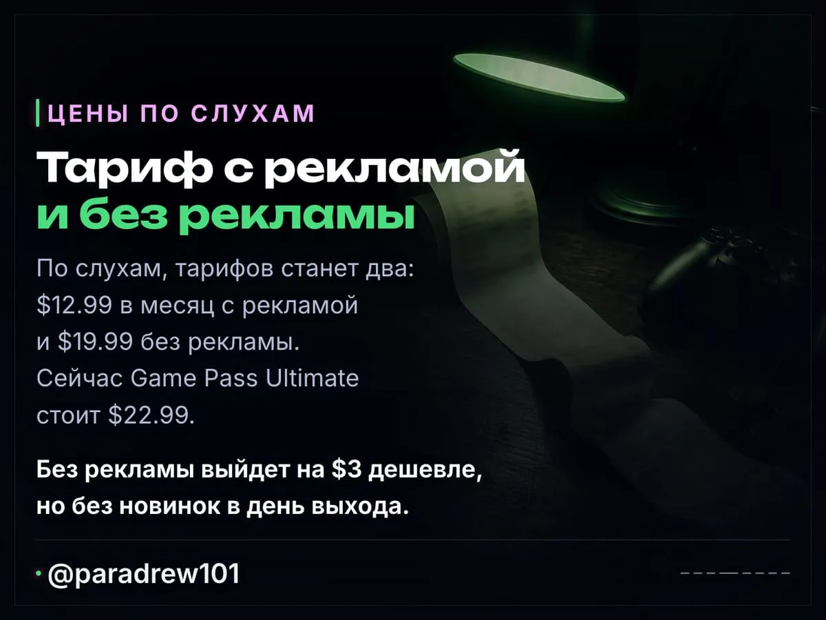 Слайд 4 из 8: Слух: Game Pass перестанет получать новые игры в день выхода