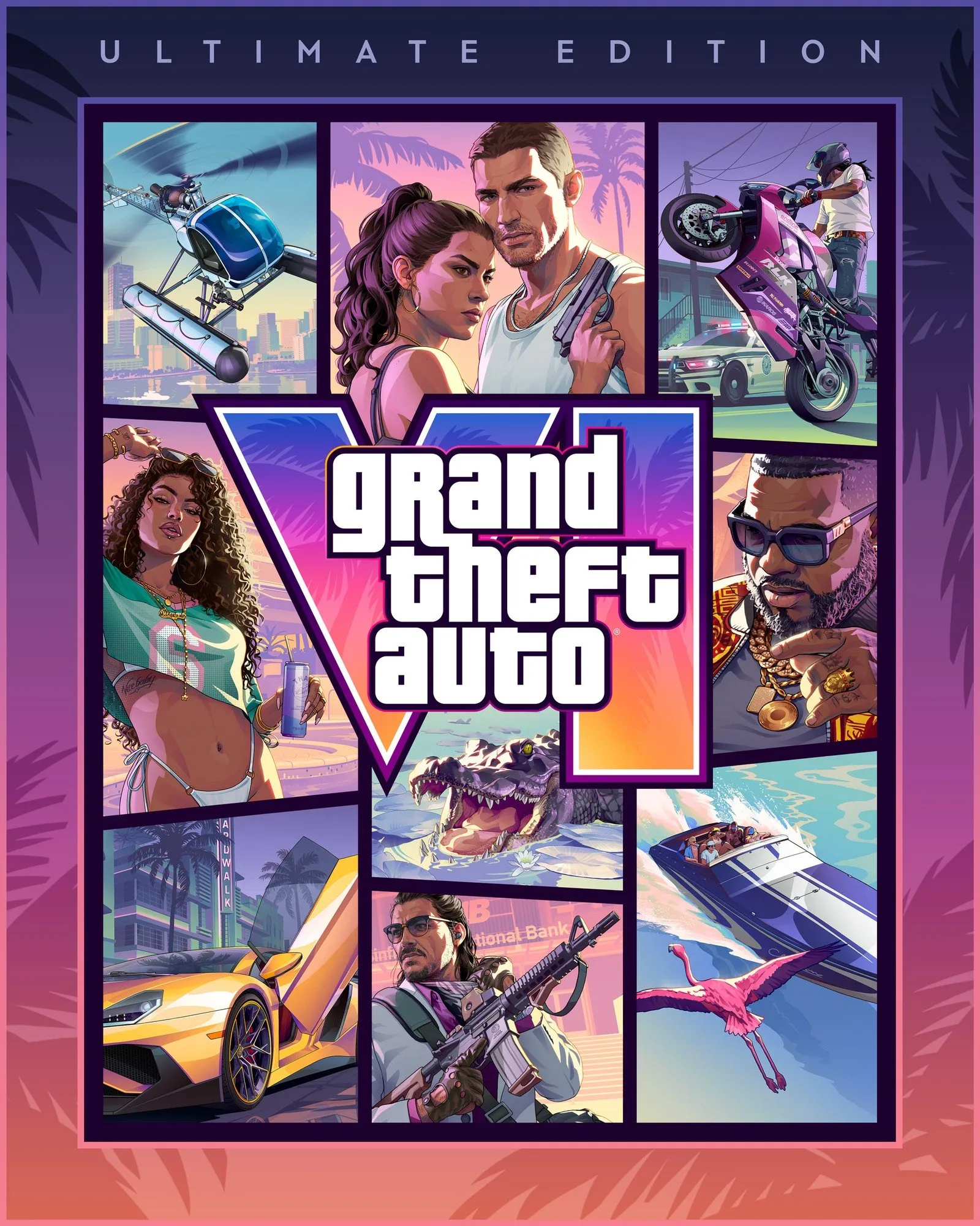 Обложка Ultimate Edition GTA VI: тот же коллаж с логотипом VI и подписью Ultimate Edition сверху
